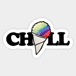 Chill retro 80s snow cone Sticker